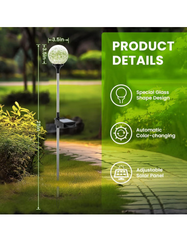 Luces de Jardín Solares GIGALUMI Paquete de 3 Multicolor