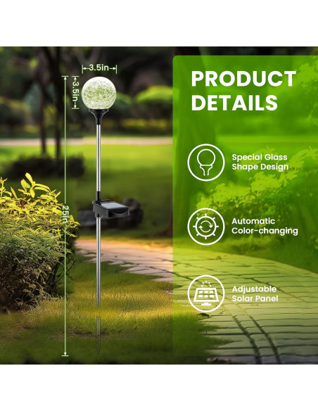 Luces de Jardín Solares GIGALUMI Paquete de 3 Multicolor Luces de Jardín Solares GIGALUMI Paquete de 3 Multicolor