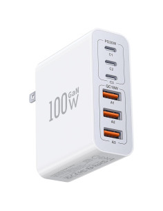 Cargador USB C 100W LCGENS 6 Puertos Carga Rápida