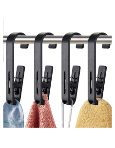 Ganchos de Lavandería XoYoZo 4 Pcs Clips Organizador Negro