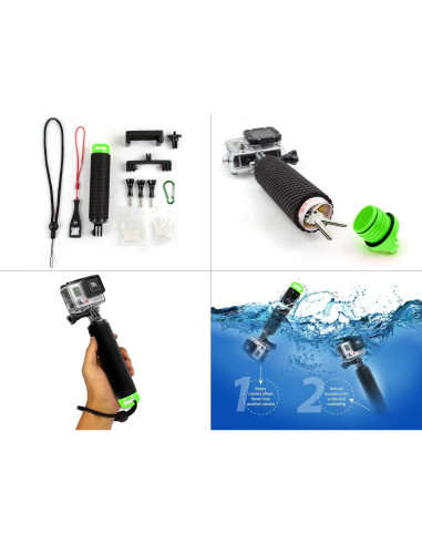 Mango Flotante Impermeable MiPremium Verde para GoPro Hero