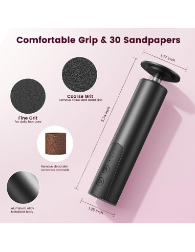 Removedor de Callos Eléctrico Inalámbrico Dsquu HX12-PK 6 Velocidades