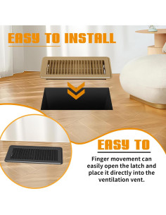 Paquete de 2 rejillas de piso 10 x 25 cm metal marrón 2