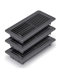 Rejilla de Piso de Acero FanGoFast 10x25 cm Gris Oscuro - 3 Pzas