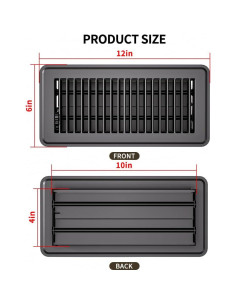 Rejilla de Piso de Acero FanGoFast 10x25 cm Gris Oscuro - 3 Pzas 2