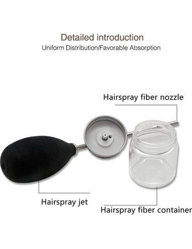 Aplicador de Spray para Cabello Fino - Negro - 20x6.5 cm