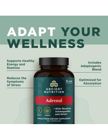 Cápsulas Adrenales Nutrición Antigua 1300mg 60 Unidades