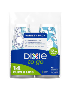 Tazas de papel desechables Dixie To Go 14 ct 355 ml con tapas