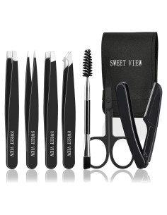 Kit de Pinzas para Cejas 7 Piezas SWEET VIEW Acero Inoxidable