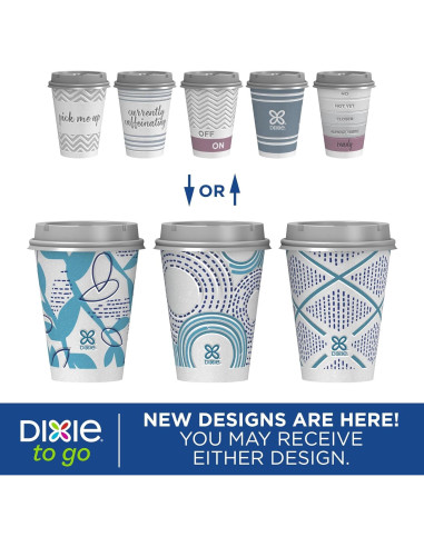 Tazas de papel desechables Dixie To Go 14 ct 355 ml con tapas
