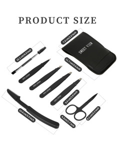 Kit de Pinzas para Cejas 7 Piezas SWEET VIEW Acero Inoxidable 2