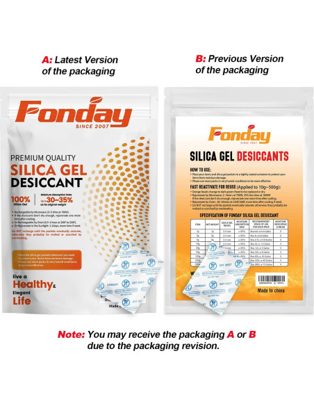 50 Paquetes de Gel de Silica Grado Alimenticio Fonday 1 Gramo 50 Paquetes de Gel de Silica Grado Alimenticio Fonday 1 Gramo