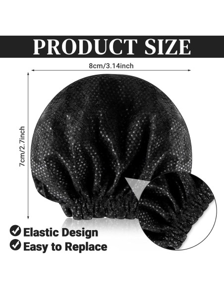 800 Cubiertas de Micrófono Desechables No Tejidas - Negro