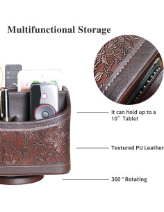 Soporte Organizador de Control Remoto YAPISHI 360 Cuero Sintético 2