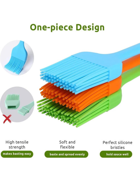 Juego de Brochas de Silicona Febarula 2-Pack Resistente al Calor