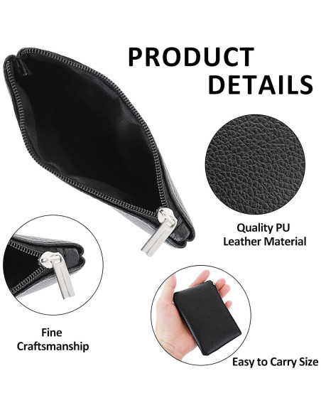 Billetera Pequeña Giantree para Mujeres - PU Negro 12x9cm