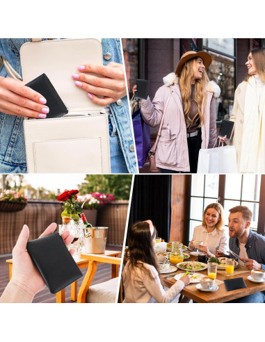 Billetera Pequeña Giantree para Mujeres - PU Negro 12x9cm