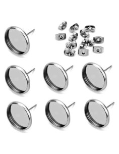 40 Piezas Pendientes de Acero Inoxidable 12mm DIY iloveDIYbeads