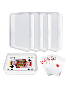 Estuches de Cartas IOKUKI 4 Pcs Plástico Transparente 10.4x7.6cm