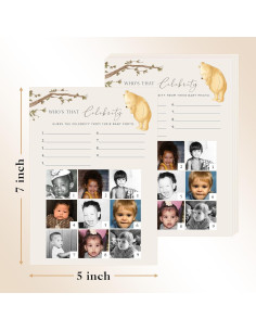 Juego de Baby Shower Winnie Pooh - 30 Tarjetas de Adivinanza 2