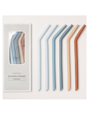 Popotes de Silicona Reutilizables Nightingale - Set de 6 Coral