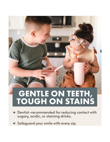 Popotes de Silicona Reutilizables Nightingale - Set de 6 Coral