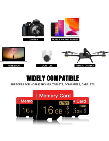 Paquete Doble de Tarjetas de Memoria Micro 16GB ESHAKHARE C10 U3