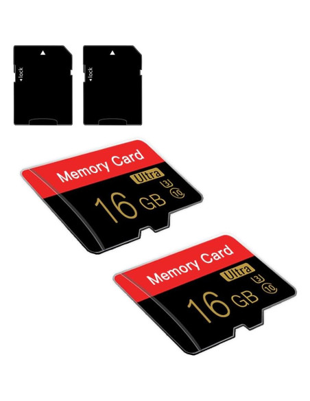 Paquete Doble de Tarjetas de Memoria Micro 16GB ESHAKHARE C10 U3