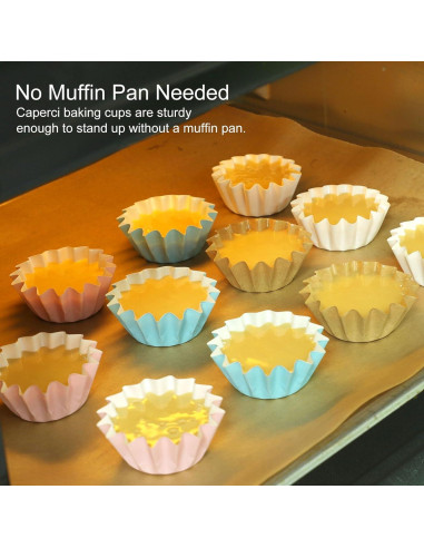 Forros de Cupcake Mini Caperci 200 Cuentas Resistentes a Grasa