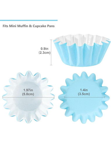 Forros de Cupcake Mini Caperci 200 Cuentas Resistentes a Grasa