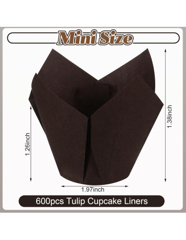 Forros para Cupcakes Funtery 600 Pcs Tulipán Desechables