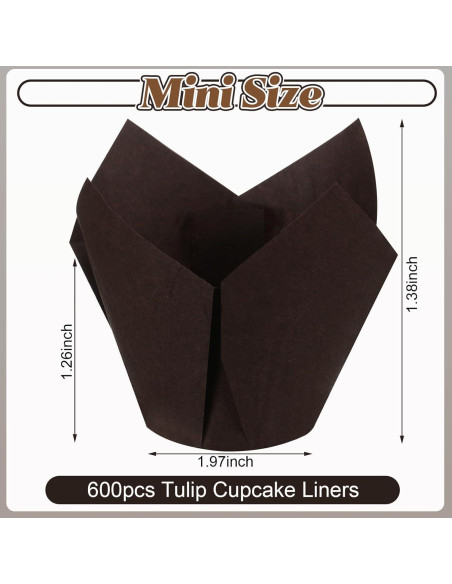 Forros para Cupcakes Funtery 600 Pcs Tulipán Desechables