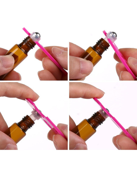 MaxMau 24 Botellas de Vidrio Ámbar 5ml con Rodillo Acero Inoxidable MaxMau 24 Botellas de Vidrio Ámbar 5ml con Rodillo Acero Inoxidable