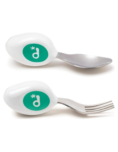 Juego de Cubiertos Doddl para Niños - Tenedor y Cuchara Aqua