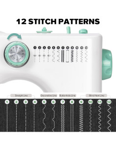 Máquina de Coser Mini Portátil Chokoter TK1287 12 Puntadas 2