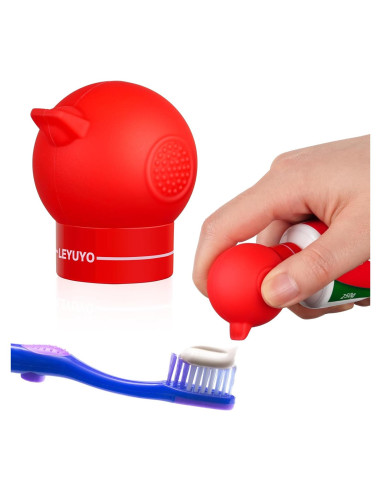 Dispensador de Pasta de Dientes Silicona LEYUYO Rojo 1 Unidad
