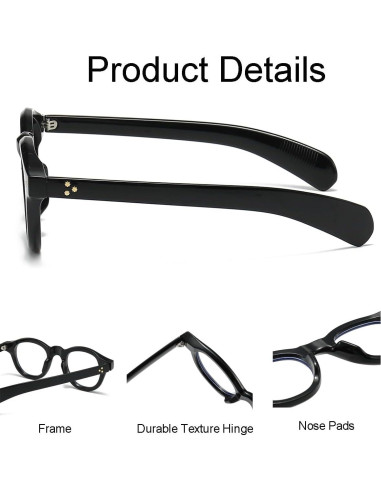 Gafas de Luz Azul NIDOVIX Redondas Unisex sin Prescripción