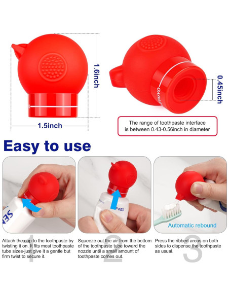 Dispensador de Pasta de Dientes Silicona LEYUYO Rojo 1 Unidad