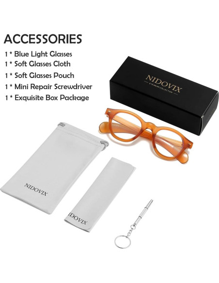 Gafas de Luz Azul NIDOVIX Redondas Unisex sin Prescripción
