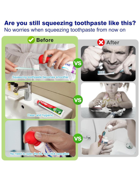 Dispensador de Pasta de Dientes Silicona LEYUYO Rojo 1 Unidad