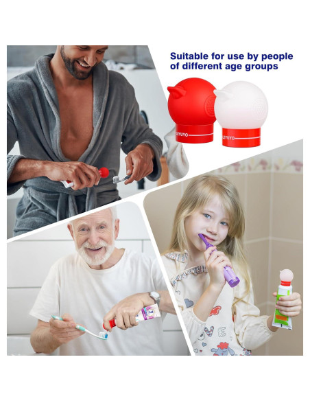 Dispensador de Pasta de Dientes Silicona LEYUYO Rojo 1 Unidad