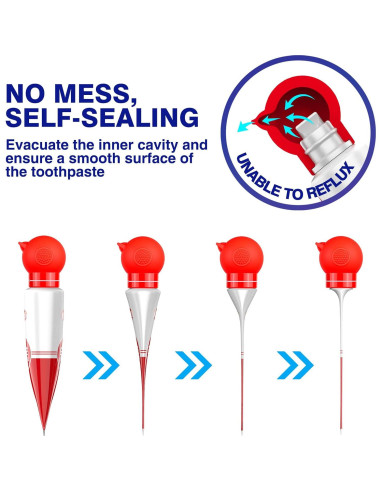 Dispensador de Pasta de Dientes Silicona LEYUYO Rojo 1 Unidad