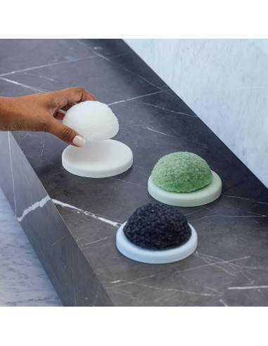 Esponja Facial Konjac Shikohin Carbón 100% Natural 9.5cm