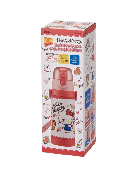 Botella de Agua Acero Inoxidable Skater Hello Kitty 480 ml