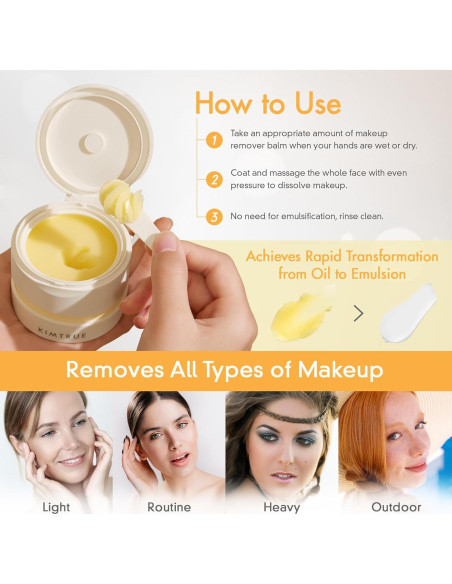 Bálsamo Limpiador Facial Kimtrue 95.7 g - Desmaquillante Hidratante