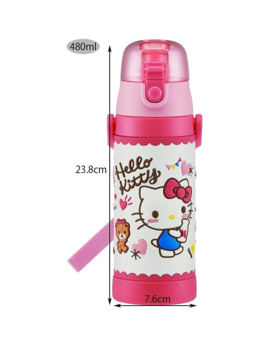 Botella de Agua Acero Inoxidable Skater Hello Kitty 480 ml