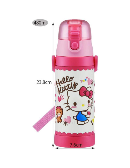 Botella de Agua Acero Inoxidable Skater Hello Kitty 480 ml