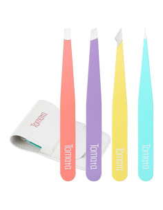 Juego de Pinzas de Precisión Tomata - 4 Piezas Acero Inoxidable