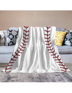 Manta de Franela Volissoz Béisbol 127x102 cm Cálida y Suave 2