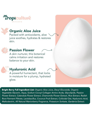 Limpiador Facial Espumoso Tropiculture Baya Brillante 226g